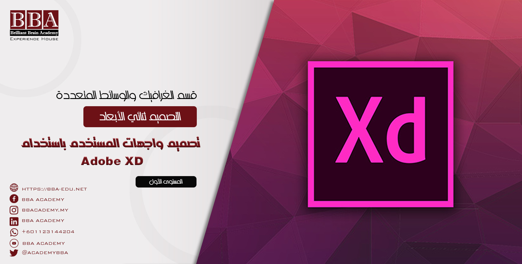 تصميم واجهات المستخدم باستخدام أدوبي XD مستوى أول