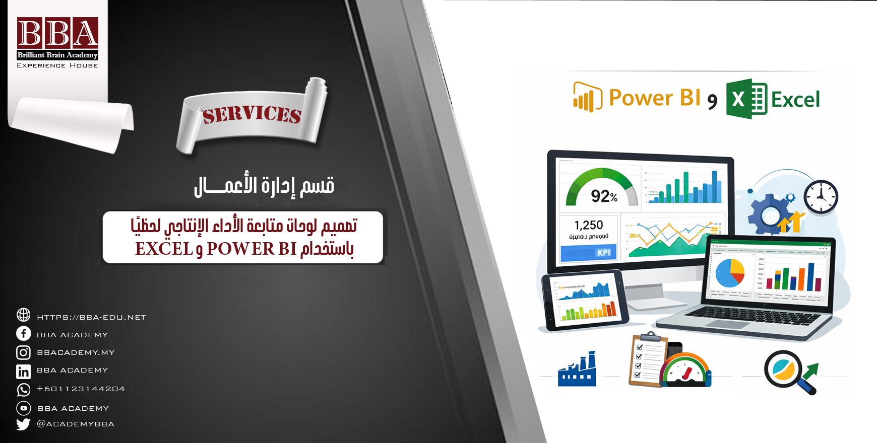 تصميم لوحات متابعة الأداء الإنتاجي لحظيًا باستخدام Power BI و Excel